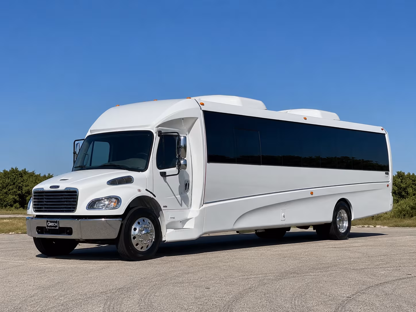 Interior of a party bus rental serving Tulsa