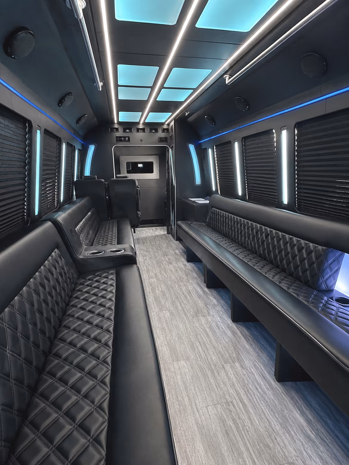 Tulsa Birthday, Sweet 16, & Quinceañera Transportation party bus interior