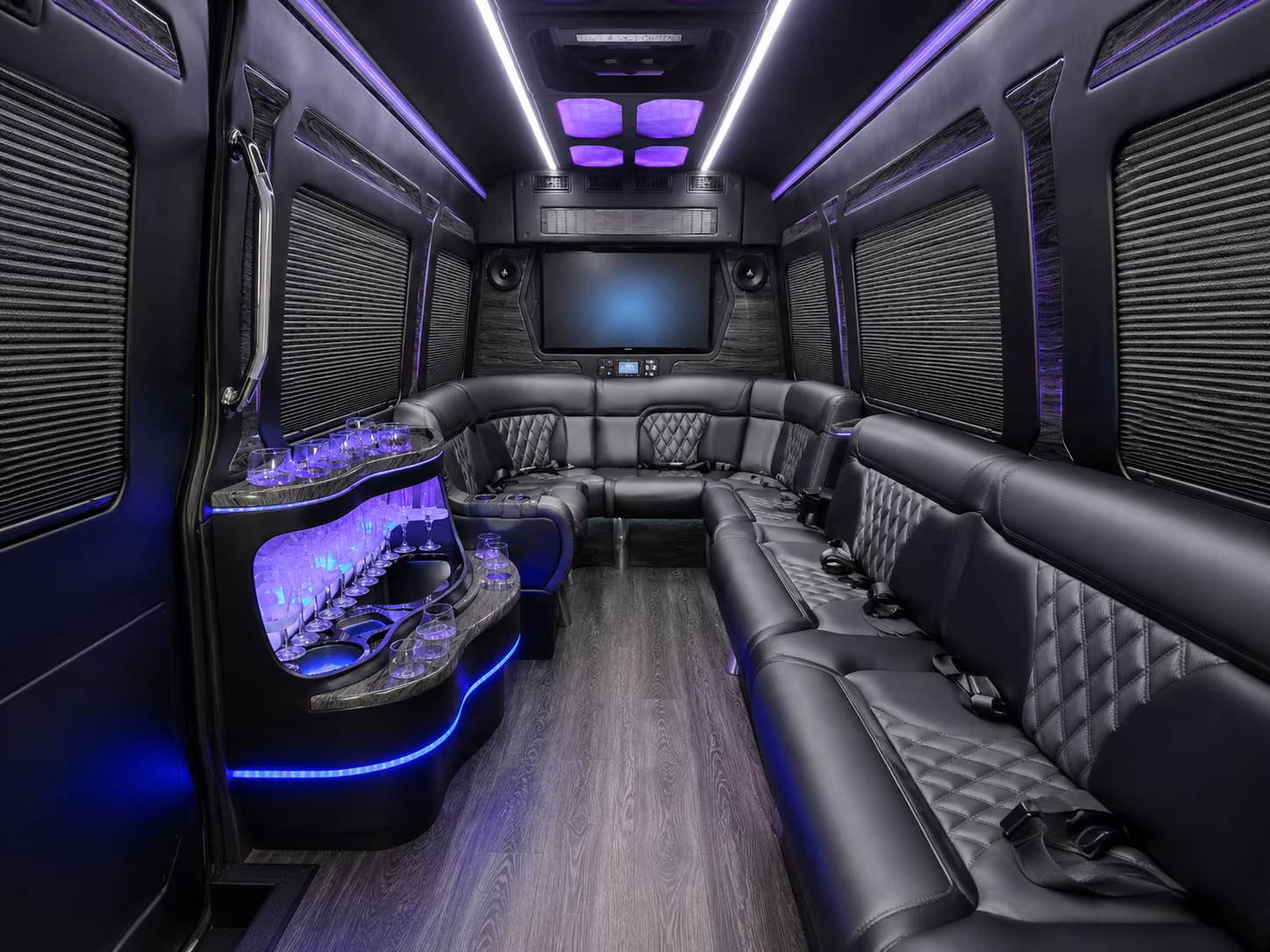 Tulsa Corporate Transportation party bus interior