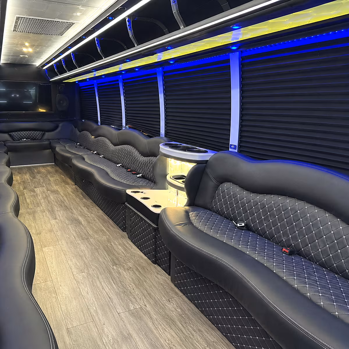 Tulsa Private Event Transportation party bus interior
