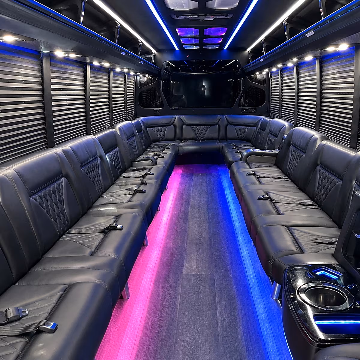Tulsa Private Event Transportation party bus interior