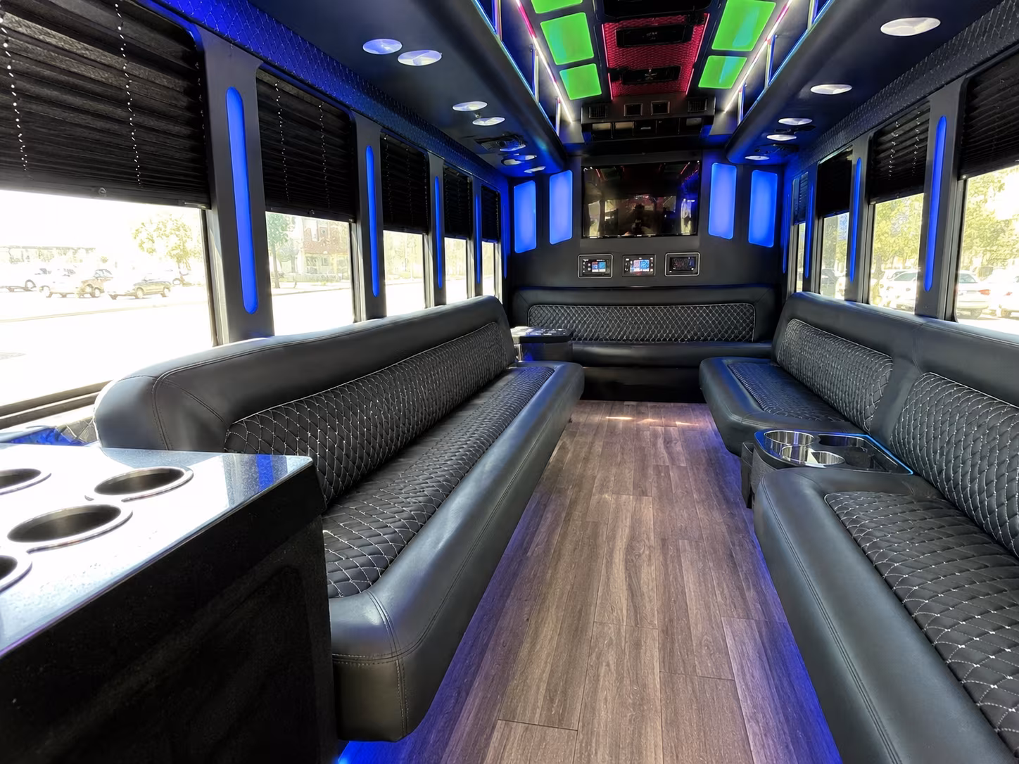 Tulsa Sporting Event Transportation party bus interior