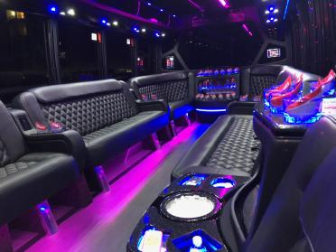 Broken Arrow 15 Passenger Party Bus Interior