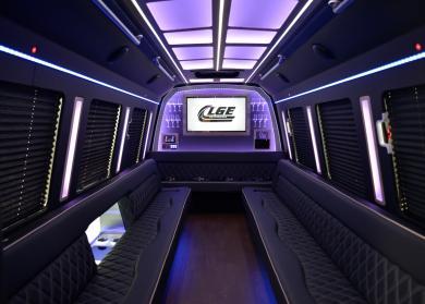 Broken Arrow 18 Passenger Limo Bus Interior