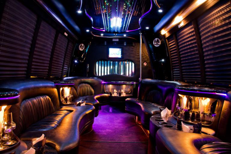 Broken Arrow 22 Passenger Party Bus Interior