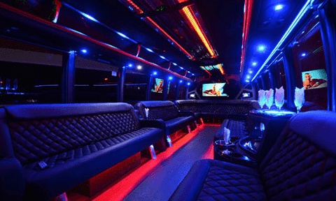 Oklahoma City 30 Passenger Party Bus Black Interior