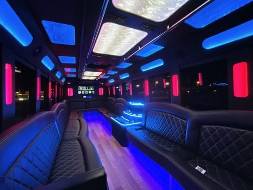 Broken Arrow 35 Passenger Party Bus Interior