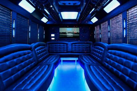 Broken Arrow 36 Passenger Party Bus Interior